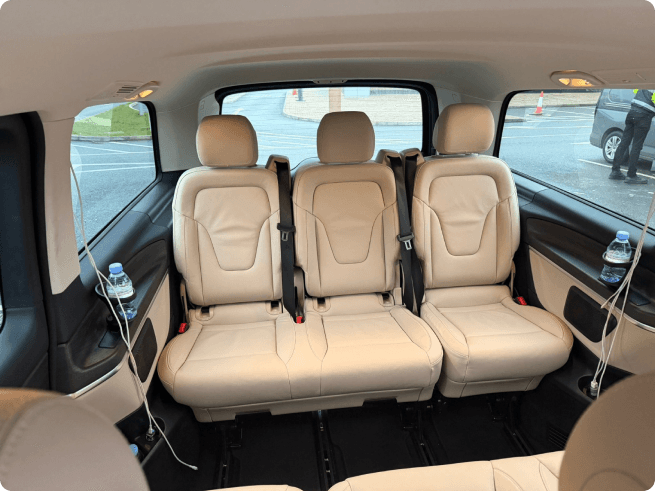 Rear passenger seating inside a Mercedes-Benz V-Class