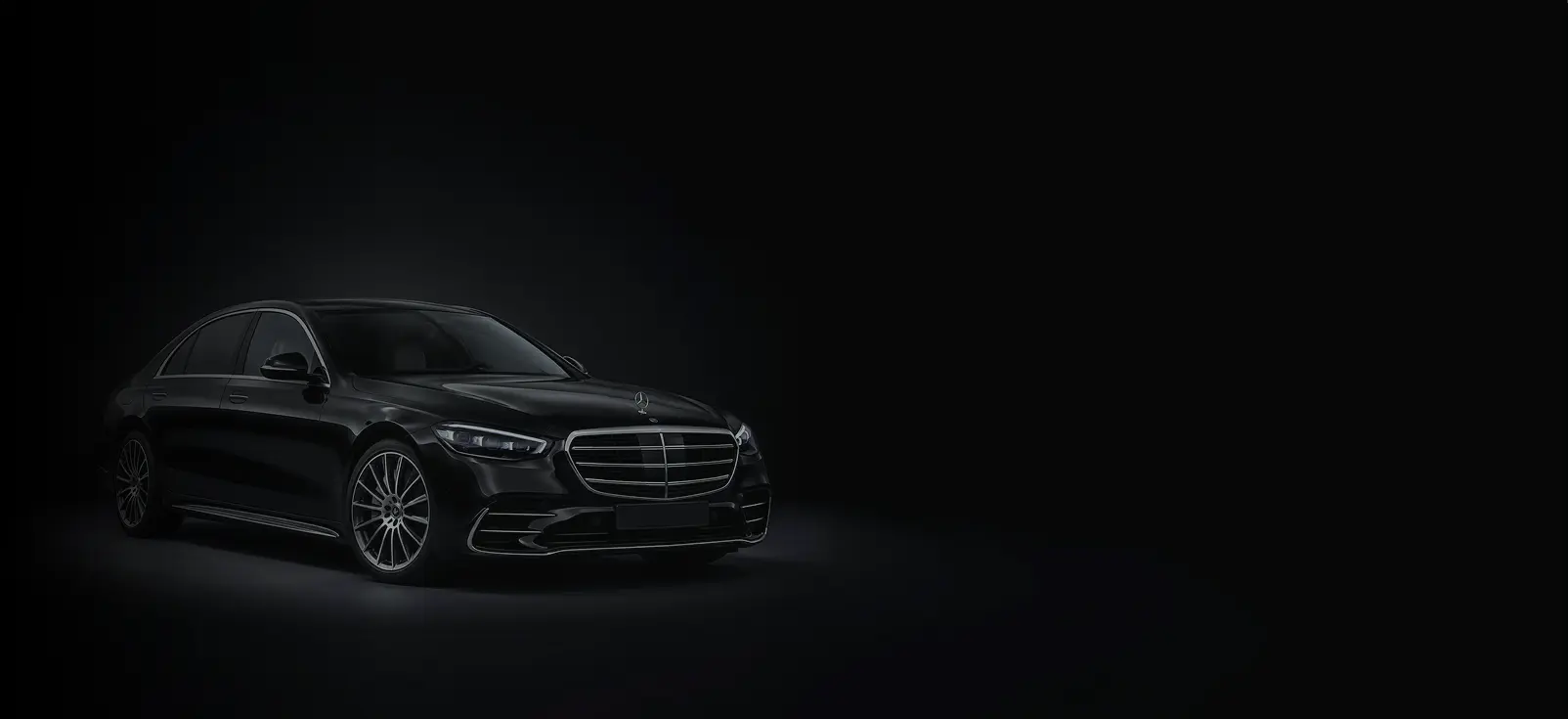 Mercedes-Benz S-Class in a dark studio setting