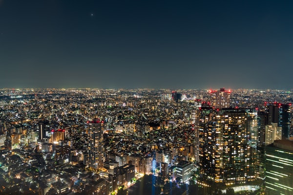 Tokyo city skyline at night